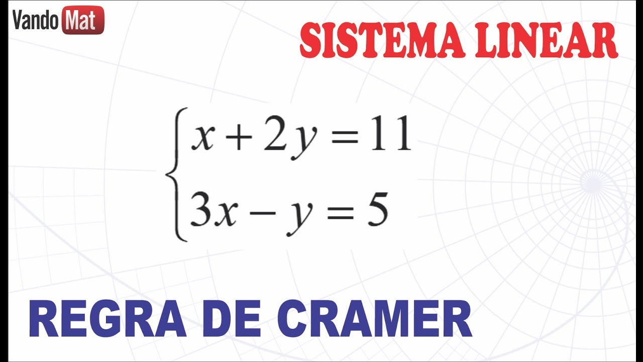 SISTEMA LINEAR PELA REGRA DE CRAMER #enem #encceja #matemática #dica #matrizes #sistema #cramer