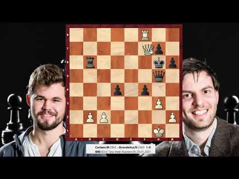 Nezlobte Magnuse a nechoďte s ním do koncovky│Tata Steel 2021│9.kolo│ partie Carlsen - Grandelius│