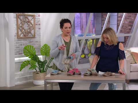 Earth Origins Suede Adjustable Slip On Sandals - Sterling on QVC