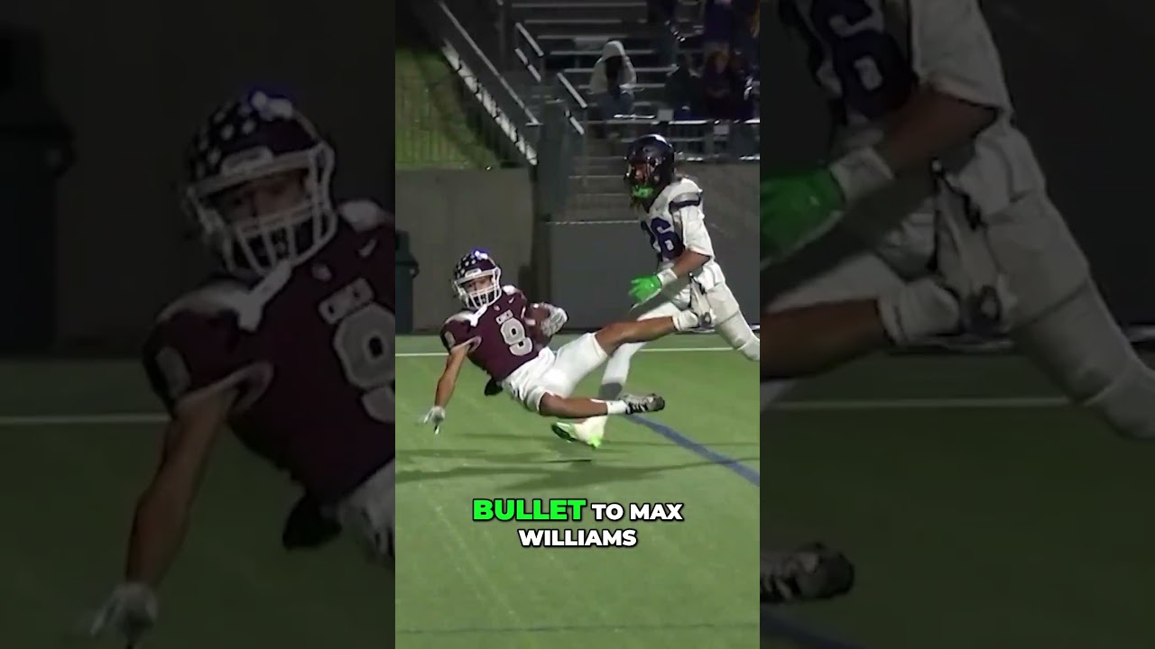 Cinco Ranch QB Davis Roup with a Bullet Pass to Max Williams