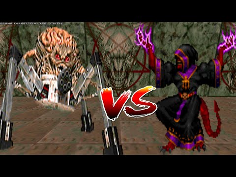 Spider Mastermind vs Heresiarch - CROSSOVER BOSS FIGHT - DOOM vs HEXEN Monster Infighting