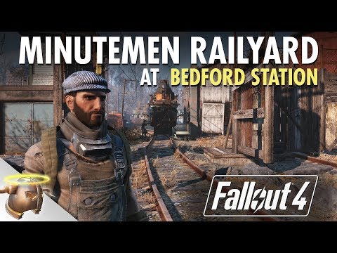 MINUTEMEN RAILYARD AT BEDFORD STATION - Realistic Fallout 4 settlement tour (Part 1 of 2)|RangerDave Video