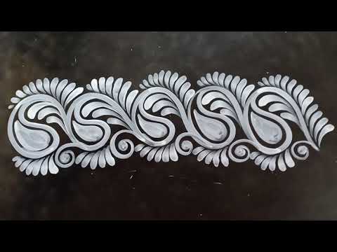 S,S,S,S,S... দিয়ে  আঁকা সুন্দর একটি বর্ডার  আলপনা ডিজাইন /Mukesh arts ||Rangoli making
