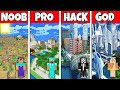Minecraft Battle NOOB Vs PRO Vs HACKER Vs GOD CITY BUILD CHALLENGE In Minecraft
