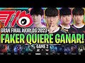 FAKER QUIERE GANAR EL MUNDIAL CON T1!😱 - T1 vs WBG GAME 2 FINAL WORLDS 2023 LVP ESPAÑOL