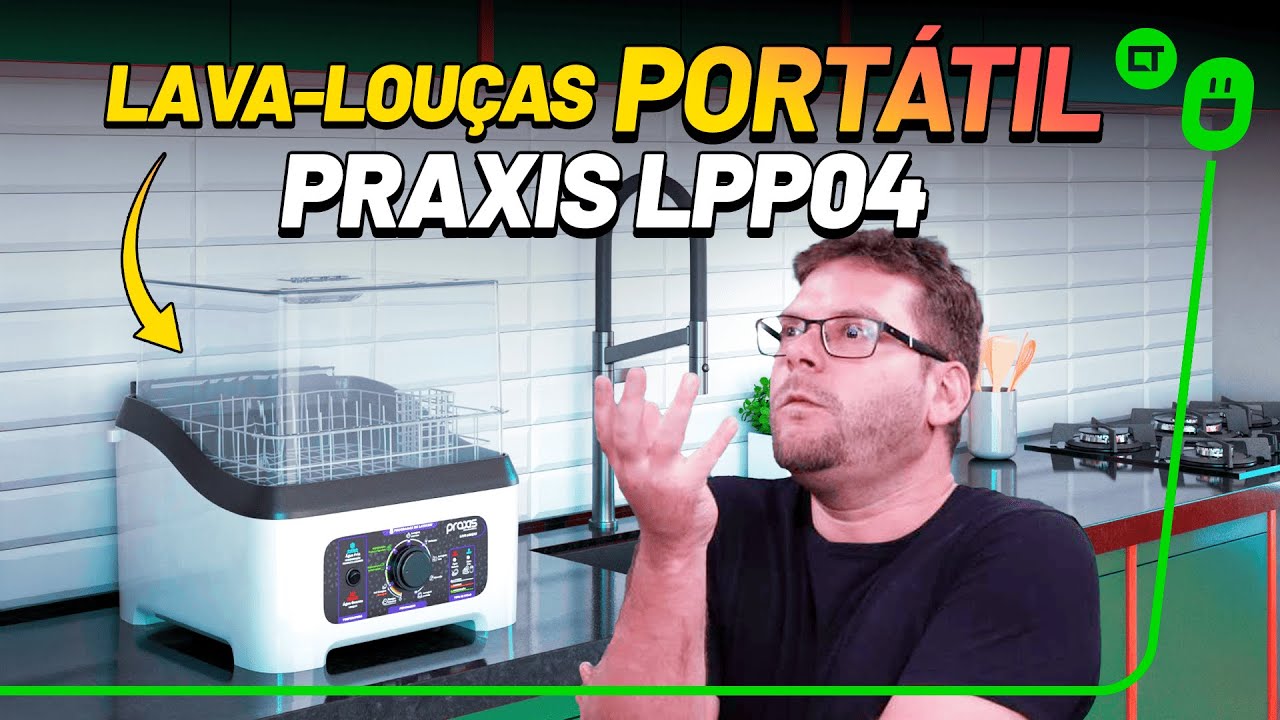 Miniatura da avaliação em vídeo de Lava Louças Portátil Praxis 3L 8 Programas 127V Preto