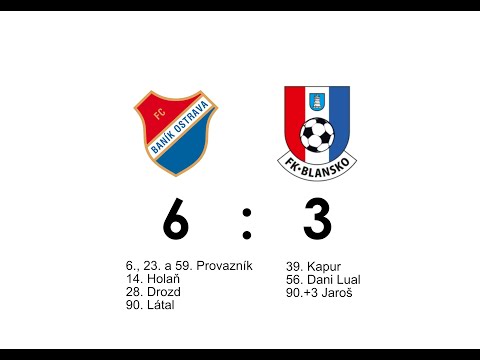 SESTŘIH | MSFL | 29. kolo | FC Baník Ostrava B - FK Blansko | 6:3