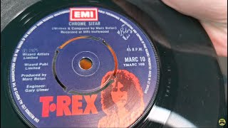 Chrome Sitar ~ T.Rex ~ 1975 EMI 7&quot; Single 45rpm Marc10 ~ 1963 Bush SRP31D Record Player