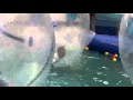Kids In Air Bubbles Floating On Water