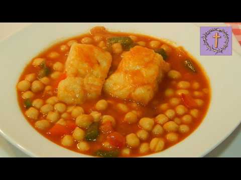 Bacalao con garbanzos potaje Semana Santa Sencillo y saludable