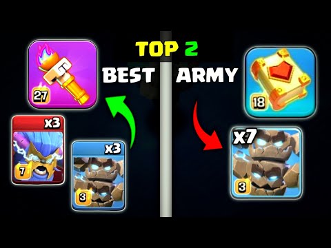 Top 2 Spam Attack Strategy With Meteor Golem + Totem spell Without Rc Charge In Clash of clans
