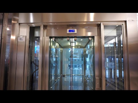 2011 OTIS MRL traction glass elevator @ Linden shopping center, Norrköping, Sweden