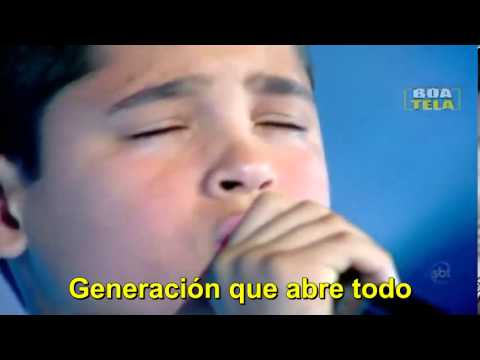 ISAC SANTOS   Hasta tocar el cielo  Sub español Jovens Talentos Kids   Raul Gil.arc