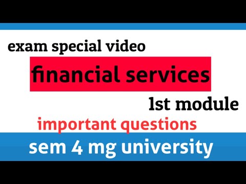 Financial services || module 1 || mg university || sem 4