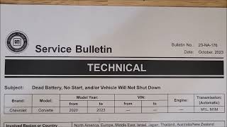 2022 C8 Corvette stuck on, no crank - Pull TCM fuse