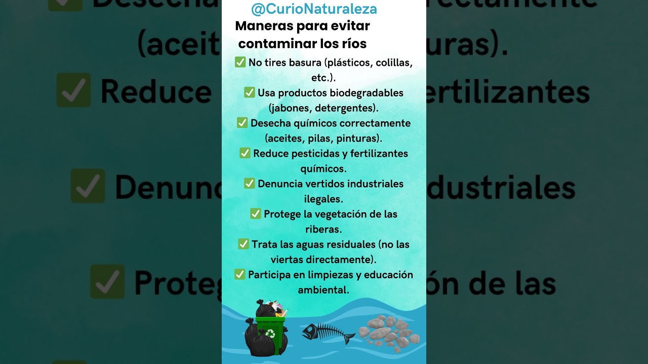 Maneras para evitar contaminar los ríos🌊 #curionaturaleza #rios
