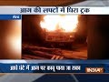 Uttar Pradesh: Truck catches fire on road in Meerut