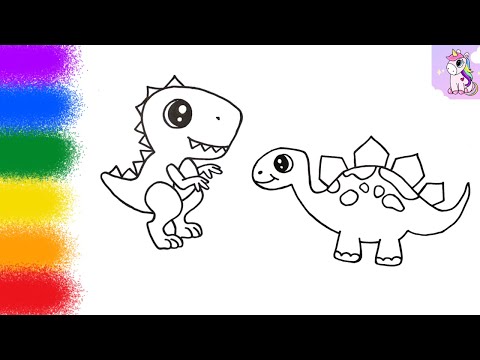 How To Draw Dinosaurs 🦖 | Easy Drawing & Colouring For Kids