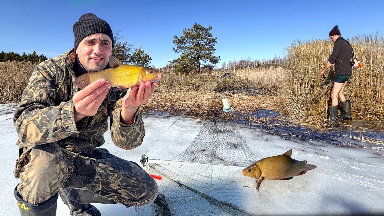 Новый Лагерь! Расчистил место! Провалился под лед! Ловля линков на Хапуги! С?