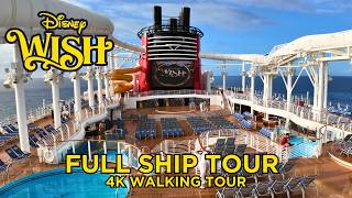 Disney Wish Full Ship Tour 4K | Walking Tour of all Decks, Dining, Lounges, Kids Clubs & More