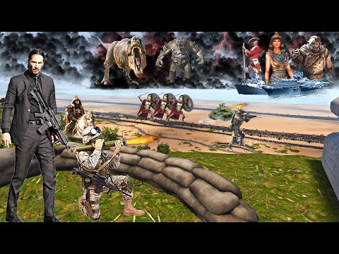 9,000,000 MORDOR ARMY CORNERED JOHN WICK'S ARMY ON THE BEACH - Epic Battle Simulator 2 - UEBS 2