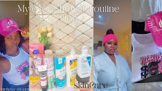 My everything shower routine vlog (shower routine hair relaxing + birthday shopping🛒 + haul)