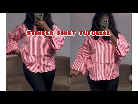 How to cut and sew the trendy striped shirt| easy tutorial 