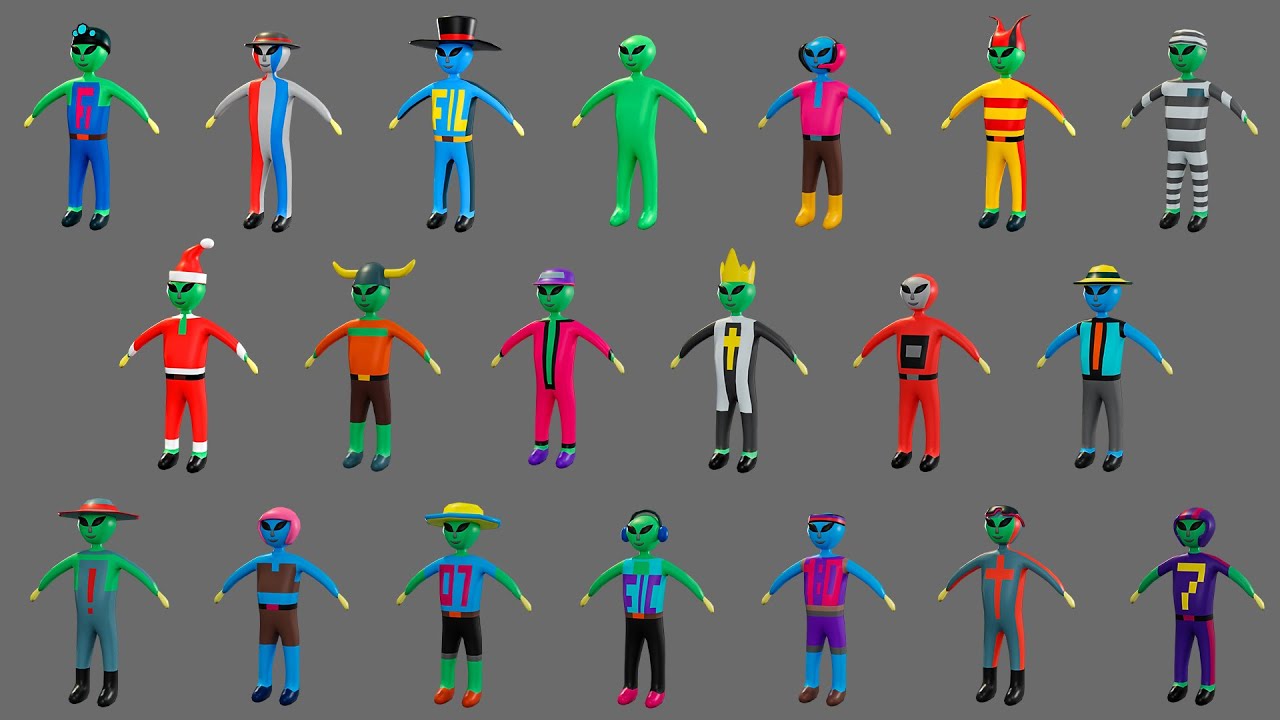 만화 캐릭터-3 외계인 3D 모델