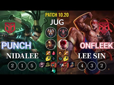 SB Punch Nidalee vs SB OnFleek Lee Sin Jungle - KR Patch 10.20