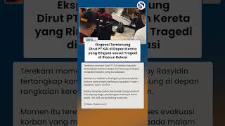 EKSPRESI DIRUT KAI Disorot! Duduk Termenung di Depan Kereta yang Ringsek di Stasiun Bekasi