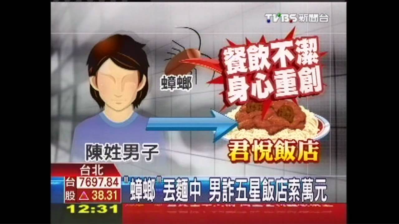 「蟑螂」丟麵中 男詐五星飯店索萬元