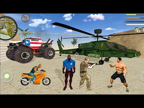 Panther Police Spider Rope Hero Vice Town Simulator Police Man Fly Helicopter #42 - Android Gameplay