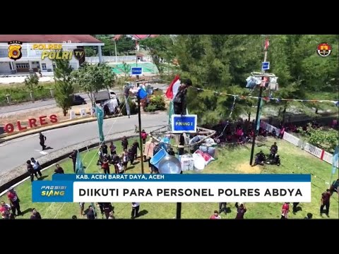 POLRES ACEH BARAT DAYA LOMBA PANJAT PINANG HARI BHAYANGKARA KE - 78