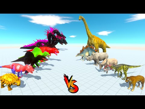 COLOR OF DINOSAURS 1 vs 1 BATTLE TOURNAMENT - Animal Revolt Battle Simulator