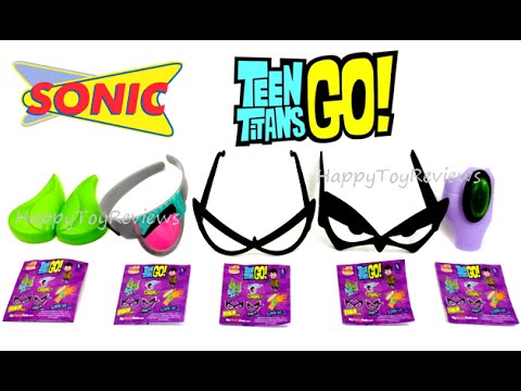 2015 TEEN TITANS GO! SONIC DRIVE-IN TTG SET 5 KIDS MEAL TOYS COLLECTION REVIEW USA Video