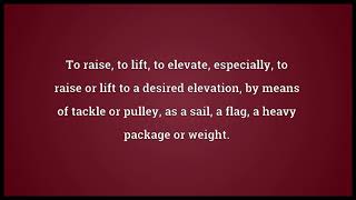 hoist meaning in English