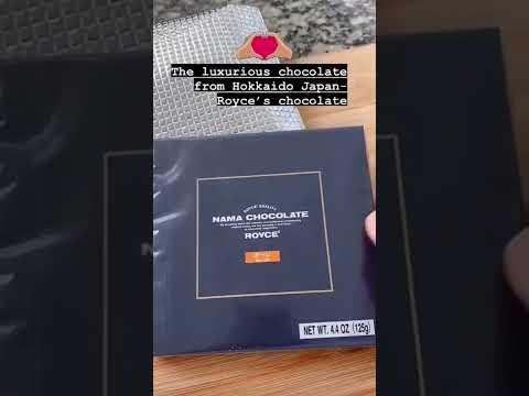 Opening a box of luxurious chocolate from Hokkaido, Japan. Royce’s chocolate is so rich flavor.