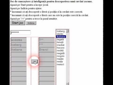 Joc de cunoaștere și inteligență pentru descoperirea unui cuvânt ascuns - cum sa te joci