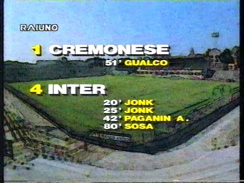 1993-94 (20^ - 23-01-1994) Cremonese-INTER 1-4 [Jonk,Jonk,A.Paganin,Gualco,Sosa] 90°Minuto Rai1