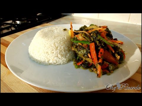 Jerk Callaloo Served With White Rice (Jamaican Cooking) Of Cooking | Recipes By Chef Ricardo