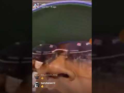 E - 40 goes live at Raptors Vs Warriors Game in Toronto with Chamillionaire