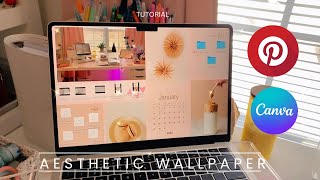 HOW TO CUSTOMIZE WALLPAPER ON MACBOOK | using Canva & Pinterest