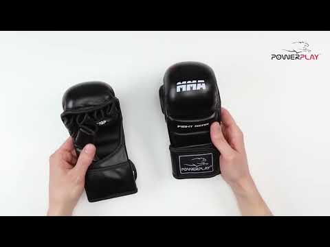 Перчатки для ММА смешанных единоборcтв рукпашного боя черные PowerPlay 3026 размер XL - фото 1 - id-p2477401447