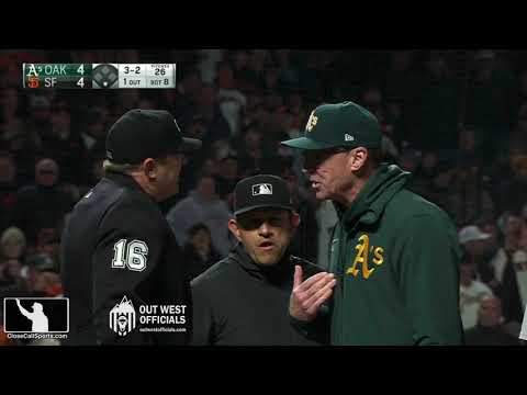 Ejection 081 - Lance Barrett Ejects OAK manager Bob Melvin After Ball 3 Call Late in San Francisco