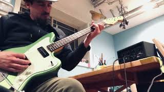 Video thumbnail for LSL Instruments Placerita Jazzmaster Mastery Bridge an original riff I’ll call “BreakinDaLawBluez” by Colin Roy Monette