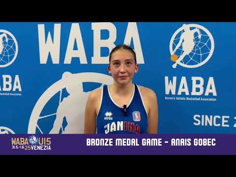 2025 WABA U15 Bronze Medal Game: Cinkarna Celje-Janina 54-66 (01/06) * Anais Gobec