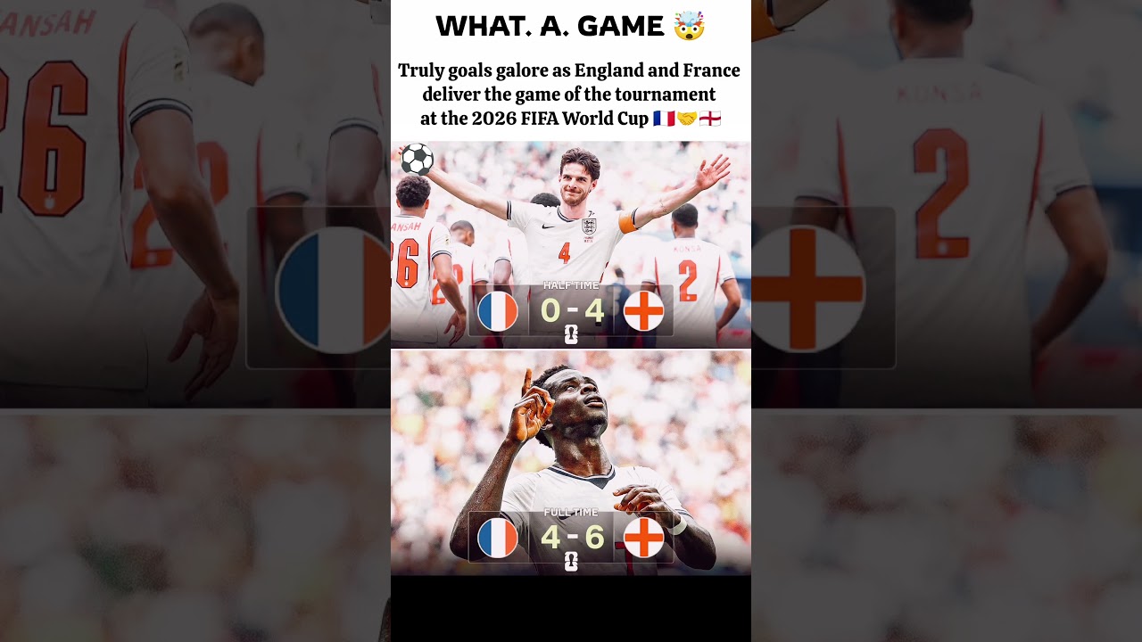 England vs France 6-4 Highlights | Craziest FIFA World Cup 2026 Match Ever! 🤯 #football #shorts