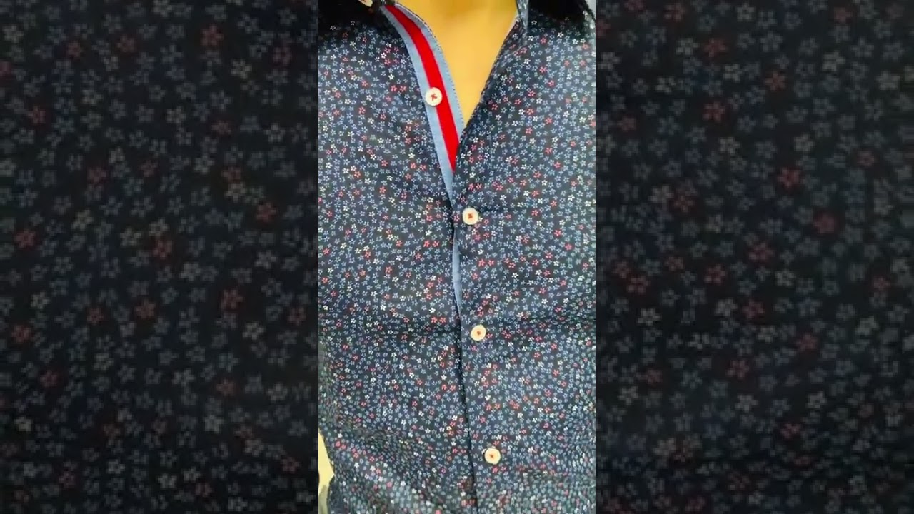 chemise bleu roi petites fleurs revers bleu ciel Mario milano