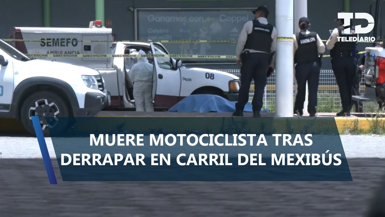 Motociclista muere tras derrapar en carril del Mexibús en Chimalhuacán, Edomex