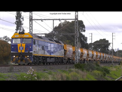 Streamliners haul Grain, Qube Steel & Apex Quarry Train - Freight Trains of Melbourne